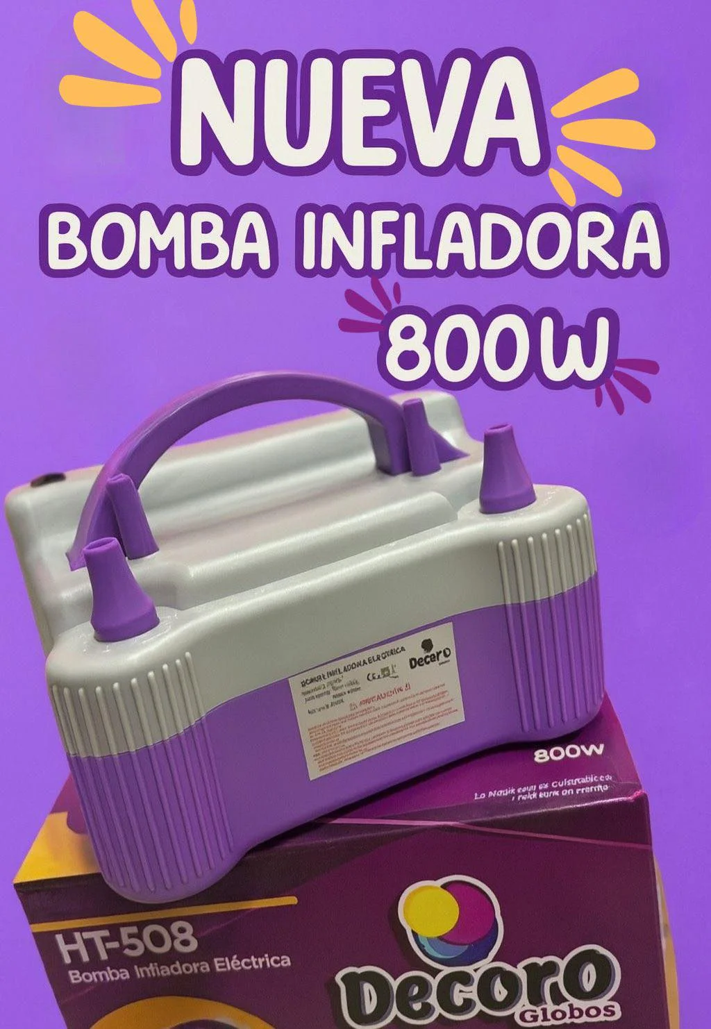 INFLADOR ELECTRICO DECORO (MORADO 110 V - 700W) HT-508