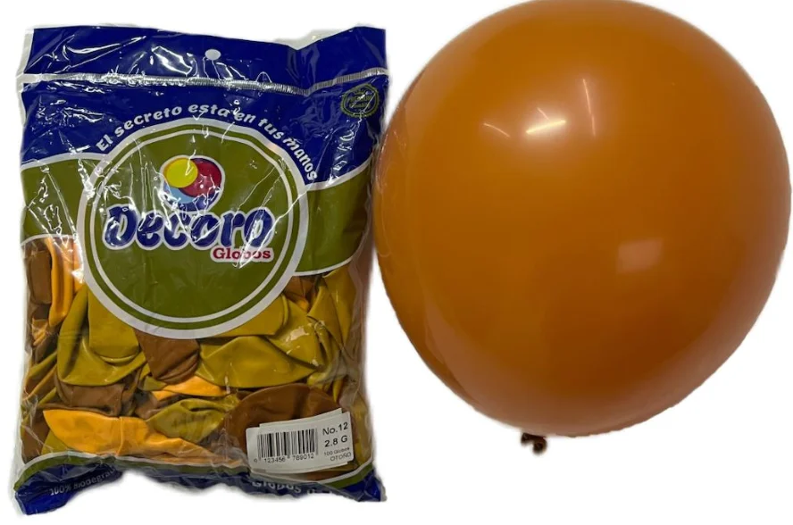  DECORO GLOBOS 12"X100 PZAS OTOÑO