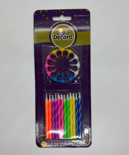 VELAS DE SET 12PZ DECORO MM1674-08